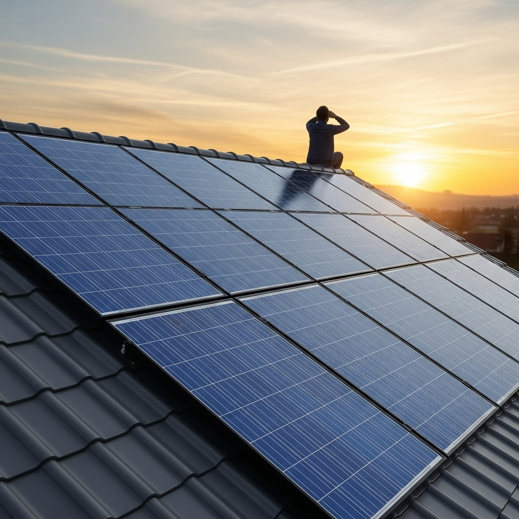 Maison équipée de panneaux solaires